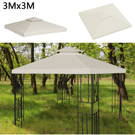 Relaxdays Tende per Gazebo Laterali 2x3 m, Set 3, Telo Impermeabile, Pareti  in PE con Chiusure