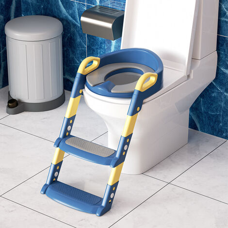 Réducteur WC pour enfants avec Escabeau pliable, Kit toilette Trainer Step  Up avec coussin tendre modèle universel 