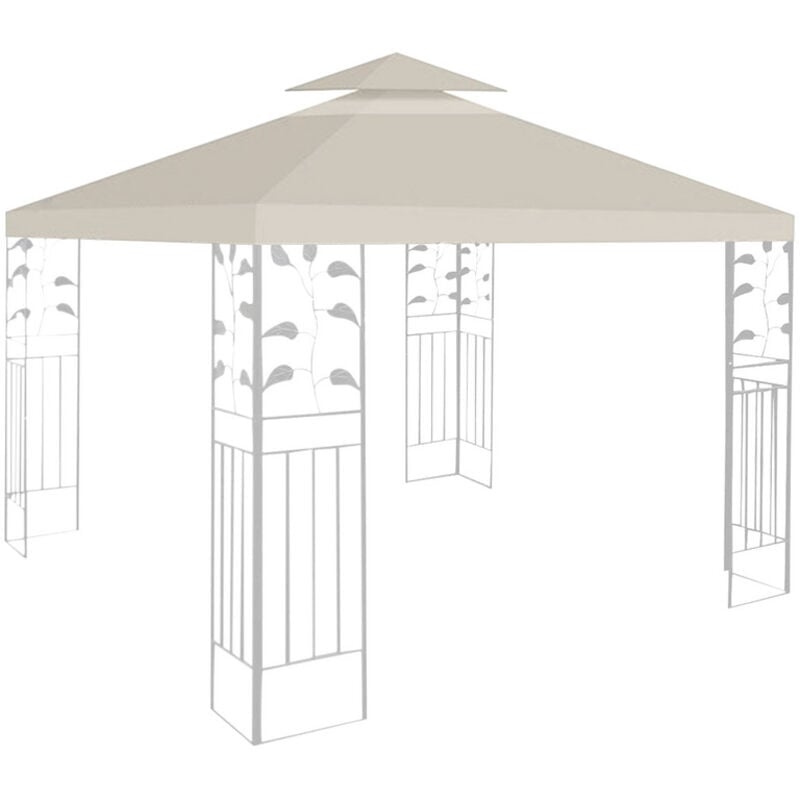 Swanew Toit de rechange pour pavillon pliant Bâche de toit Toit de pavillon de rechange 3x3M Beige