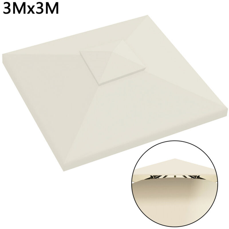 Randaco - Hengda Toit de remplacement pour abri Bâche de toit de remplacement Protection solaire 3x3M Toit de pavillon