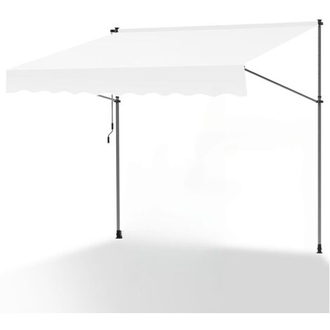 Randaco Toldos de exterior con manivela ajustable en altura, protección UV 50+ para balcón y terraza sin perforación 250cm Crema