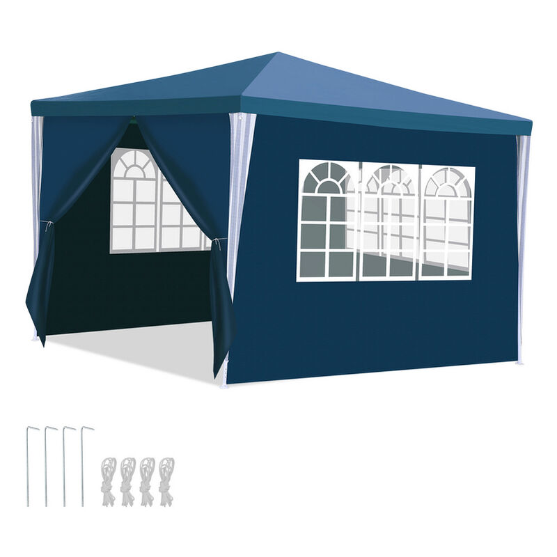 Tonnelle Pavillon Mariages Tente de Jardin – Tente de jardin festive en construction robuste en acier, parfaite pour les mariages 3x3m Bleu - Bleu
