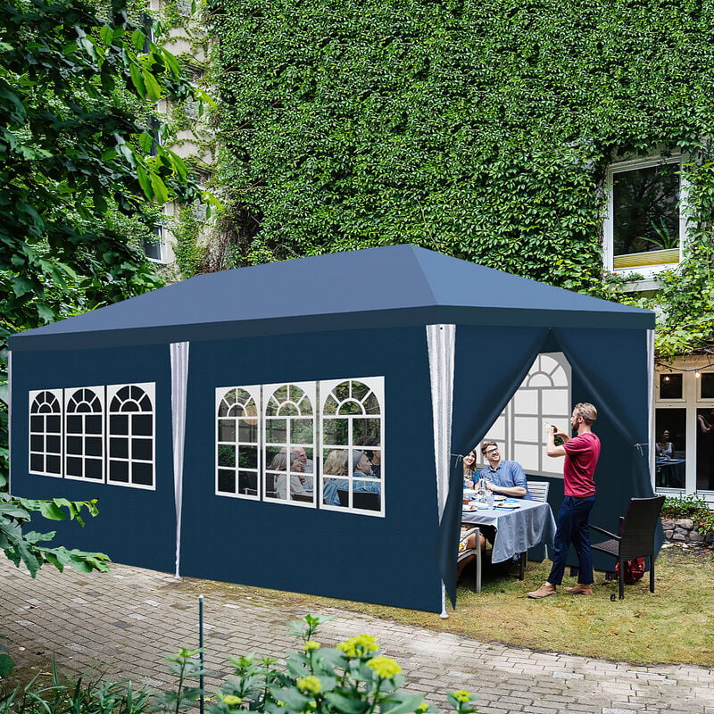 Swanew - Tonnelle Pavillon Tente de Fête – Tentes de fête pour des événements festifs, pavillon de jardin et abri pour votre jardin 3x6m Bleu - Bleu