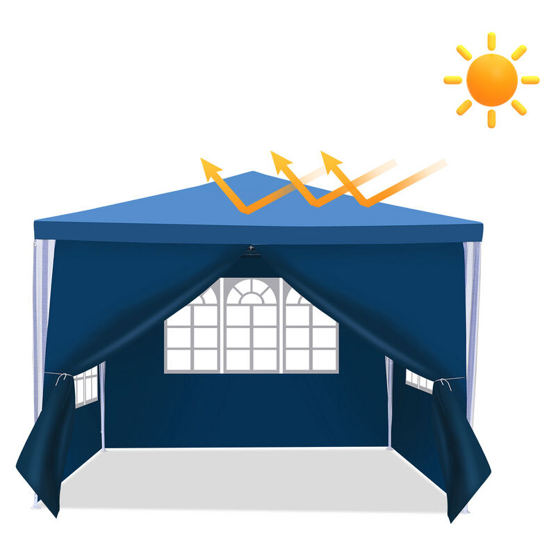 Tonnelle Pavillon Tente de Jardin – Tente pratique pour la plage, montage facile avec Easy-Klett, parfait pour les fêtes 3x3m Bleu - Bleu - Swanew