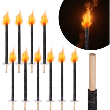 Randaco Torce 42cm Cuore di fiamma Torcia per bambini Torcia di cera Tempo di combustione 45 min. 10x