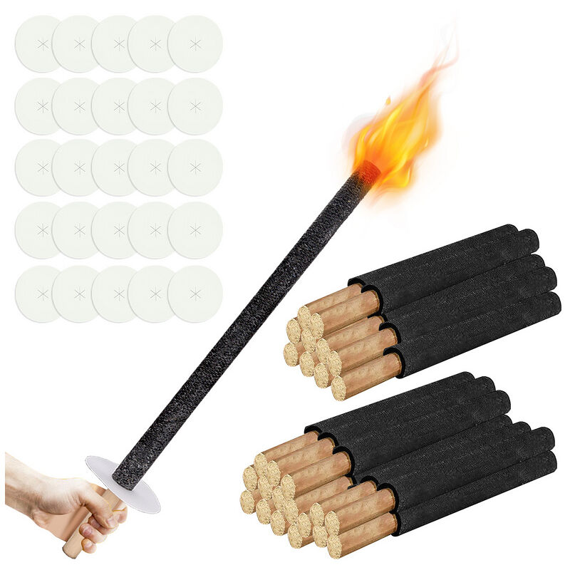 Randaco - Torche jardin, lampe huile pour dehors,lot de 50 , 42cm,45min