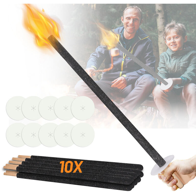 Torches en Cire Torches de Jardin Torches en Cire Naturelle avec Poignée Extra Longue, pour Pâques,Lot de 10 - Randaco