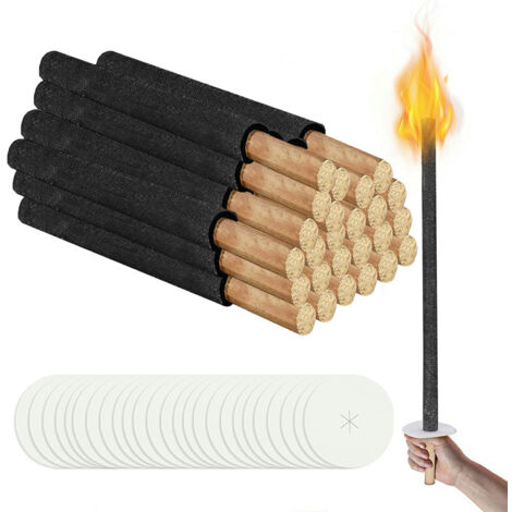 Randaco Torches en Cire Torches de Jardin Torches en Cire Naturelle avec Poignée Extra Longue, pour Pâques,Lot de 25