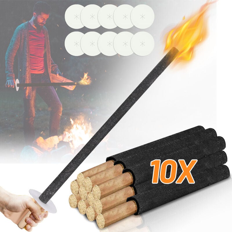 Randaco - swanew Torches à huile, lot de 10, lampe huile pour dehors