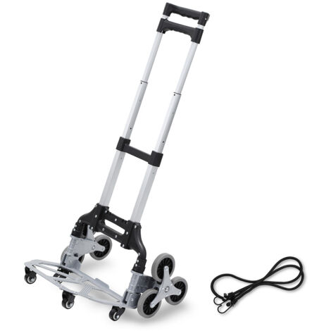 Randaco Treppensackkarre klappbar Gegenstände Treppenkarre Stapelkarre Treppen Sackkarre Transportkarre Treppensteiger bis 75kg Alu für Umzug und Schwere