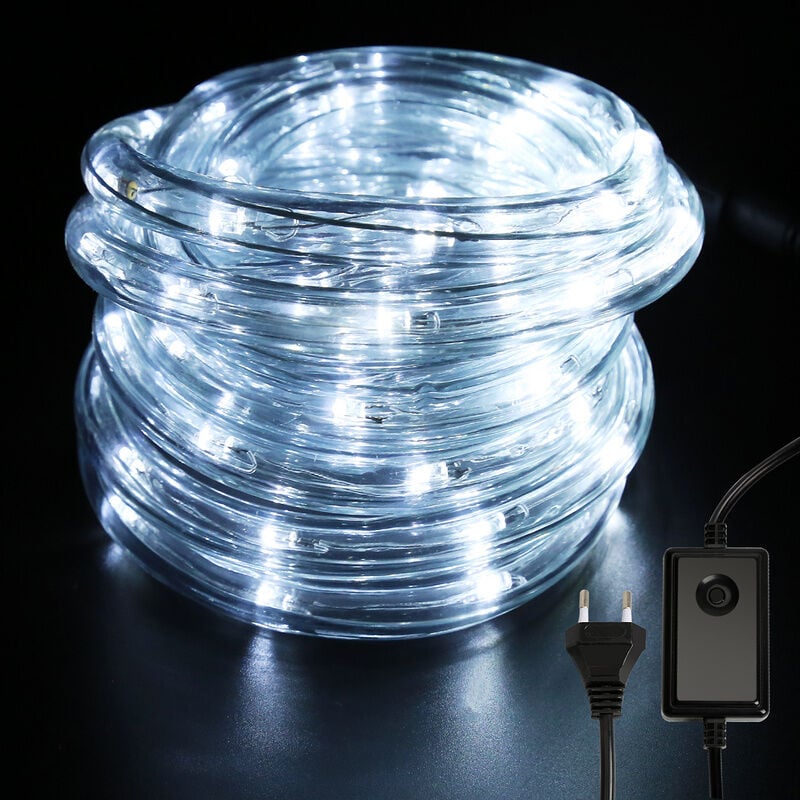 Randaco - einfeben Tube Lumineux Extérieur led Guirlande Lumineuse Décoration Noël avec Adapteur d'alimentation,10m Blanc froid