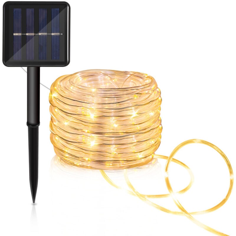 Tuyau de lumière solaire tuyau de lumière LED chaîne lumineuse filet de lumière extérieure blanc chaud 30M