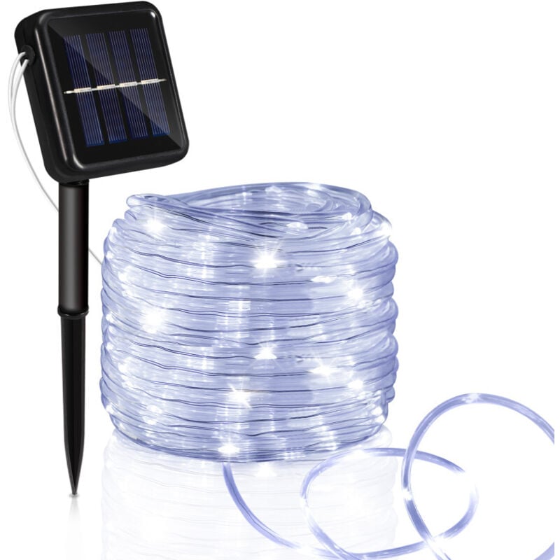 Tuyau de lumière solaire tuyau de lumière LED chaîne lumineuse filet de lumière extérieure blanc froid 20M