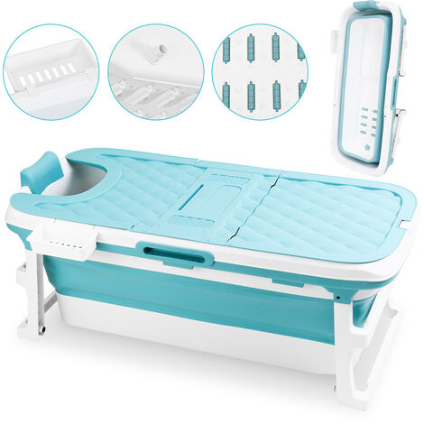 Randaco Vasca da bagno portatile pieghevole PP+TPE pieghevole con maniglia  149x60x50cm per bambini e adulti