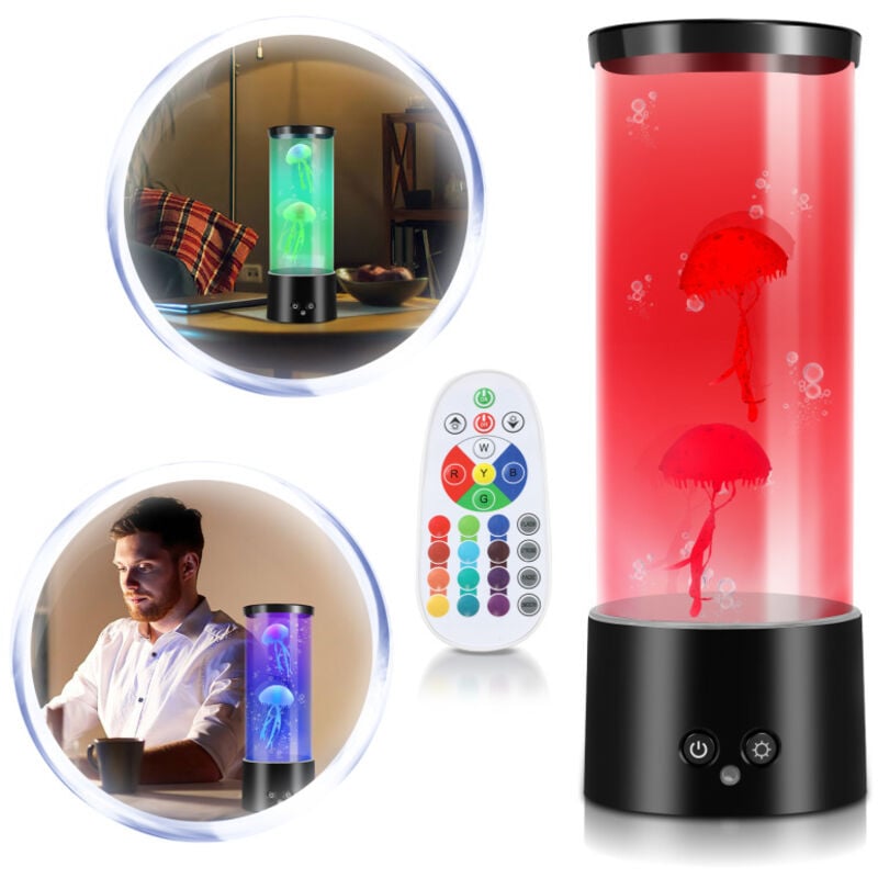 Randaco - einfeben Veilleuses led méduse Lampe d'ambiance Veilleuse Lampe Lave rgb Lampe de table Bureau Artificielle
