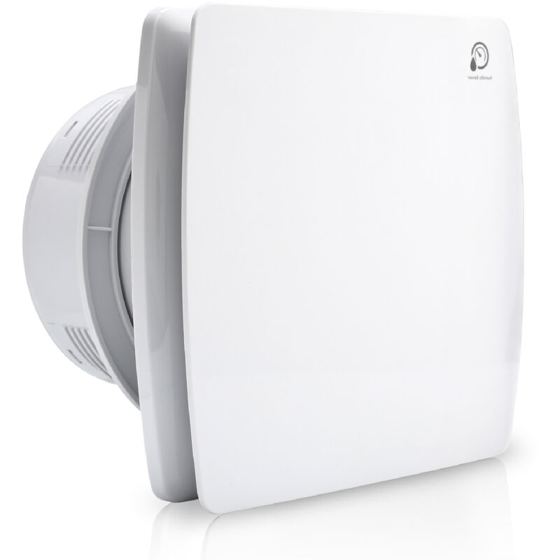 Ventilateur de salle de bain capteur d'humidité minuterie de ventilateur 100mm ventilateur mural toilette - Blanc - Vingo