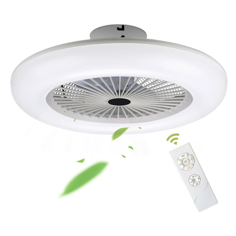 Image of Ventilatore a soffitto Con telecomando con led Bianco - Tondo Ventilatore per lampadari Ventilatore led - Hengda