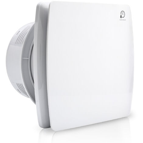 Randaco Ventilateur de salle de bain CE 150mm ventilateur de salle de bain capteur d'humidité ventilateur de plafond minuterie - Bianco