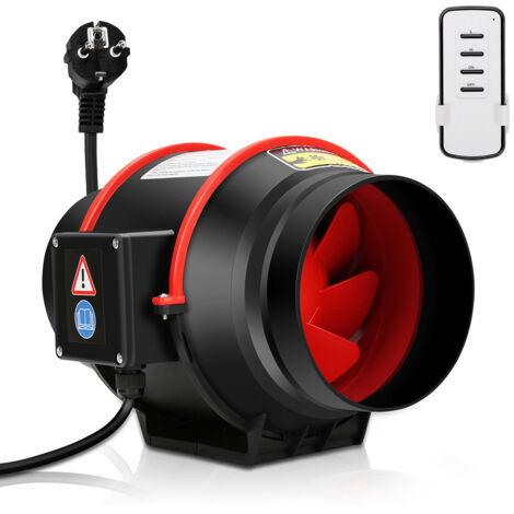 Randaco Ventilatore da condotto Ventilatore da bagno da 100 mm con telecomando Ventilatore da parete silenzioso Ventilatore di scarico