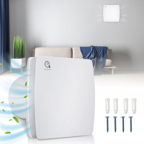 Randaco Ventilatore per bagno - Ventilatore per radiatore - Ventilatore a parete - Timer 150 mm - Feuchtesensor - Mit Rückflussleitblech