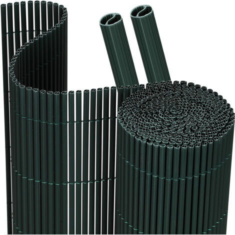 Randaco Verde 80x500cm Malla Ocultación PVC Efecto Bambú para Jardín y Balcón – Valla Ocultante, Cortavientos, Pantalla de Privacidad Exterior