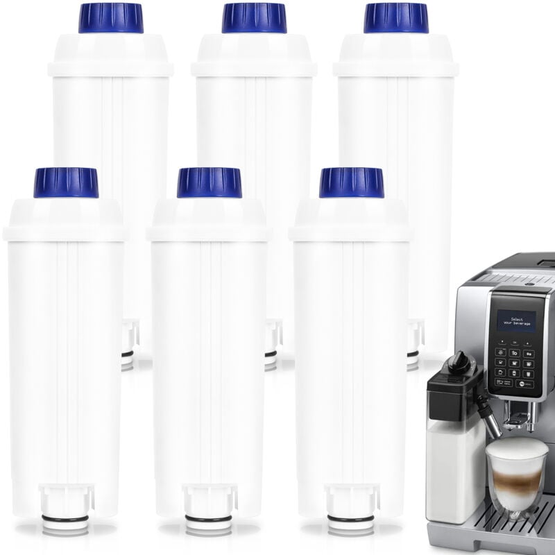 Wasserfilter für Delonghi Kaffeeautomaten-Wasserfilter kompatibel für DLSC002 ecam etam 60 Liter Wasser mit Aktivkohle 6er