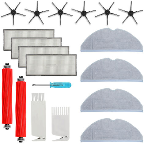 Randaco Zubehör Set, Ersatzteile Kit für Roborock S7(2 Walzenbürsten,4 Filter,6 Seitenbürsten,4 Mop-Tücher,2 Bürste,1 Schraubenzieher)