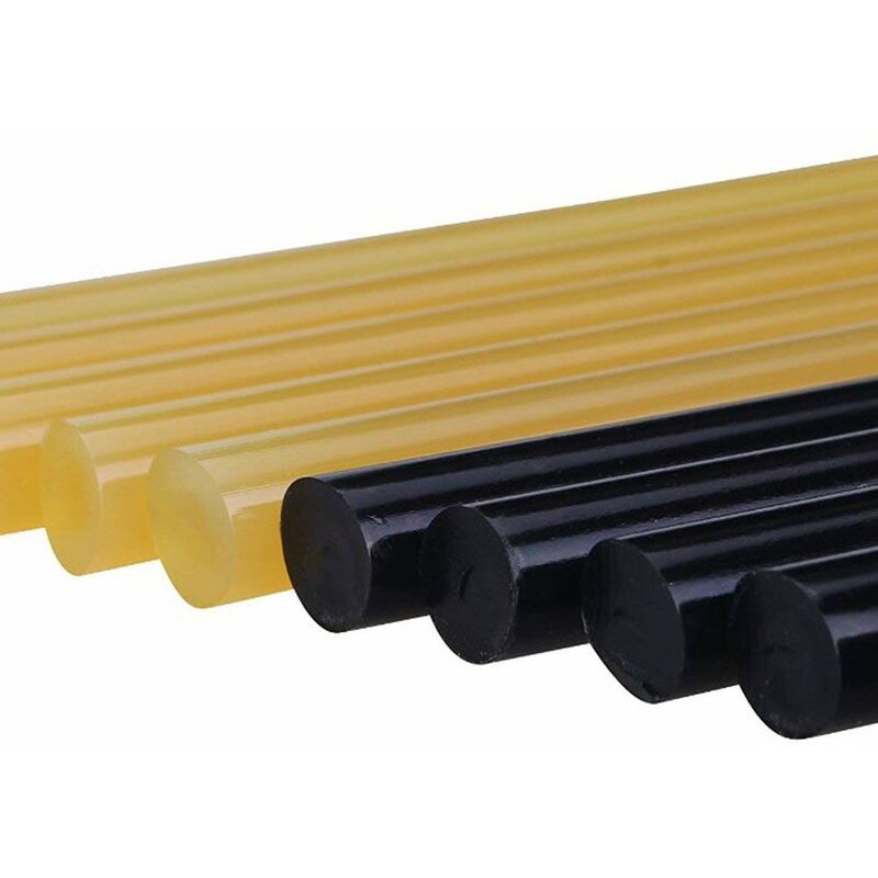Image of Bastoncini di colla standard ø 11 mm, colla a caldo per attrezzi di rimozione ammaccature, martello scorrevole, 5 pezzi colla nero e 5 pezzi giallo