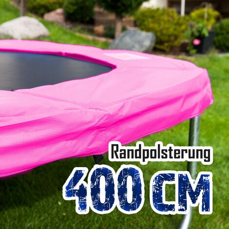 Randpolsterung Gepolsterte Federabdeckung Rahmenpolsterung für 400cm Trampoline Breite 23cm Stärke 18mm in Pink