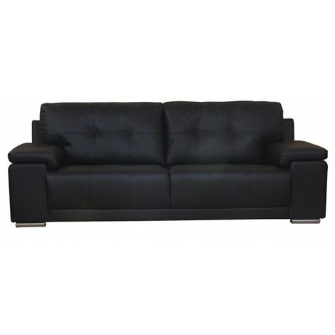Ranee 3 Seater Leather Sofa Available In Black Or Brown
