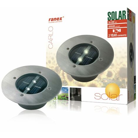 Ranex Foco solar redondo 0,12 W plateado 5000.197