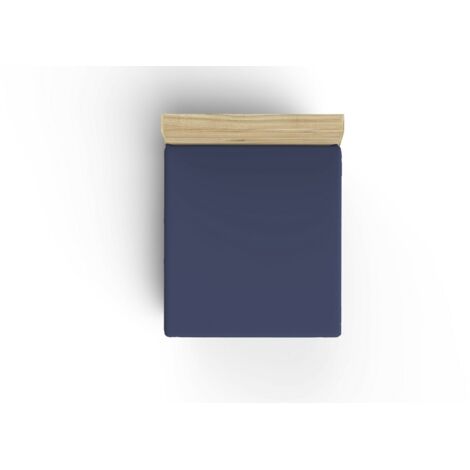 Ranforce King Fitted Sheet (ES) 160 x 200+30 cm 100% Algodón Azul oscuro