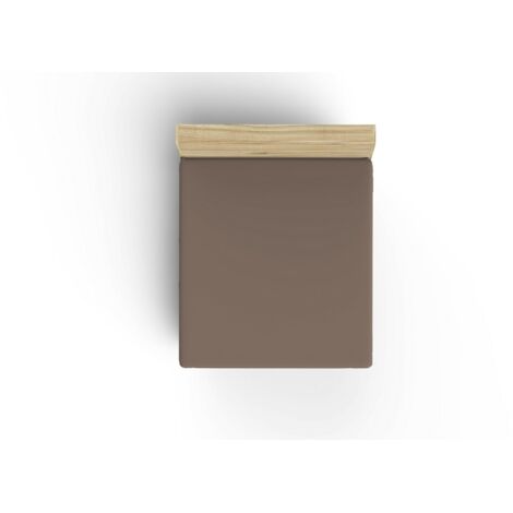 Ranforce King Fitted Sheet (ES) 160 x 200+30 cm 100% Algodón Marrón 117 gr/m²