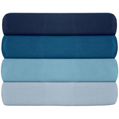 Ranforce Super King Fitted Sheet (ES) 100% Cotone RANFORCE Blu