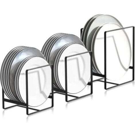 Range à Couvercles de Casseroles en Métal – Lot de 3 Égouttoirs Multifonctions pour Armoires de Cuisine et Rangement de Vaisselle