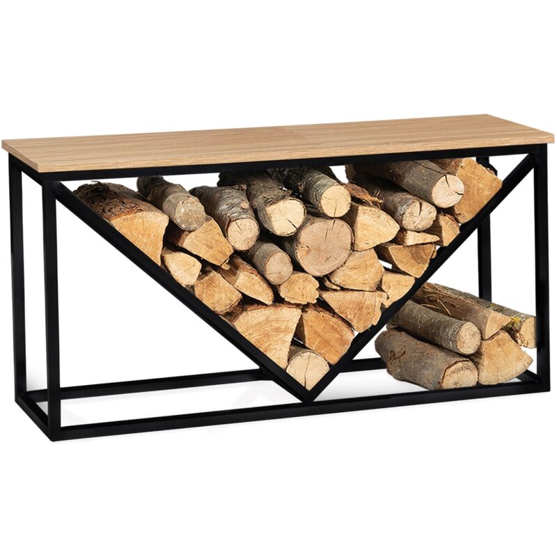 Idmarket - Range bûches horizontal detroit acier noir design industriel pour cheminée