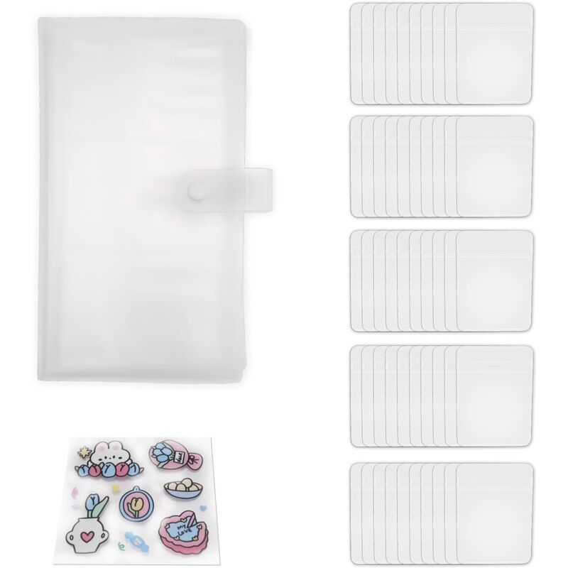 Range Bijoux, Livre stockage Bijoux Transparent, Sac Rangement Bijoux Anti-Oxydation, Plastique Transparent PVC, aux Boucles D'oreilles et Bagues (84