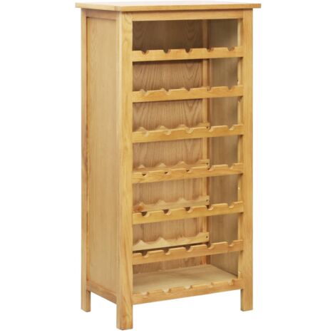 vidaXL Bois de Chêne Massif Armoire à Vin Etagère Porte-bouteille Multicolore