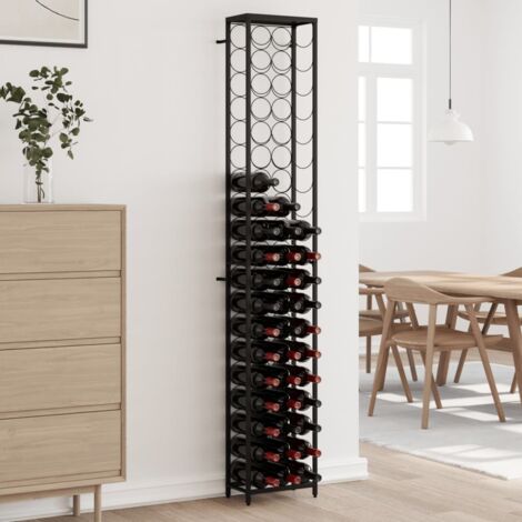 Range bouteille, Casier à bouteilles de 57 bouteilles noir 34x18x200cm fer forgé FR588066 DESIGN IN