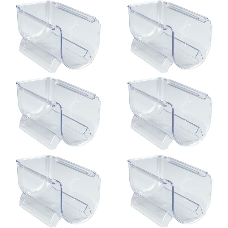 WENKO Range bouteille frigo empilable, porte bouteille frigo, Lot de 6, Plastique PET adapté au contact alimentaire, 11x11x20,5 cm, Transparent