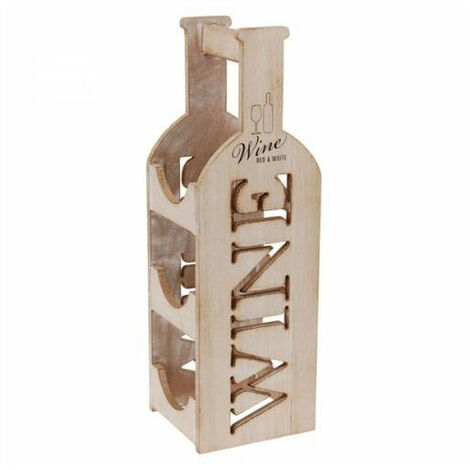 Range bouteilles décoratif en bois