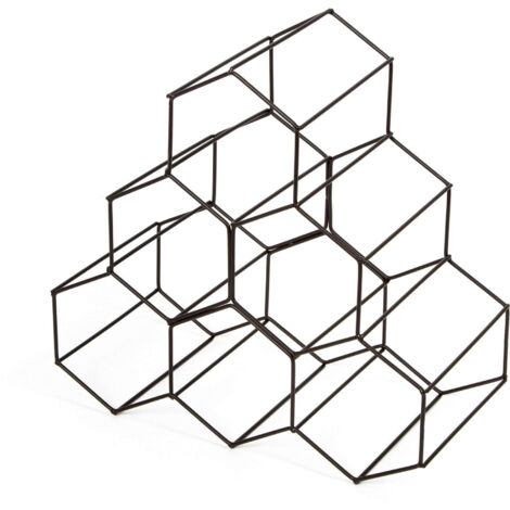 Range bouteilles en métal Hexa - COMPACTOR - 28 x 28 x H.14.5 CM - Noir