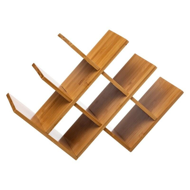 Pegane - Range-bouteilles, étagère à bouteilles en bambou coloris naturel - Longueur 46,5 x Profondeur 16,5 x Hauteur 32 cm