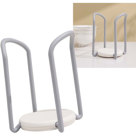 Range Bowl pour Tiroir de Cuisine - 15cm - Blanc Gris - Organiseur Retractable de Plats Rack de Séchage ABS PP