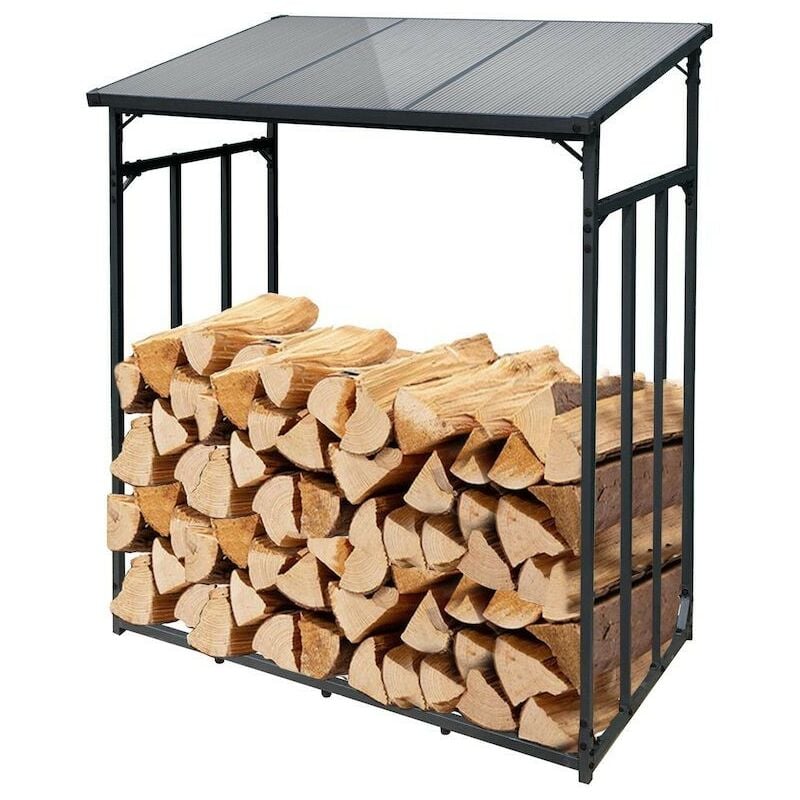 Range Bûches Extérieur 143 x 70 x 145. Idéal rangement bois de chauffage - Noir