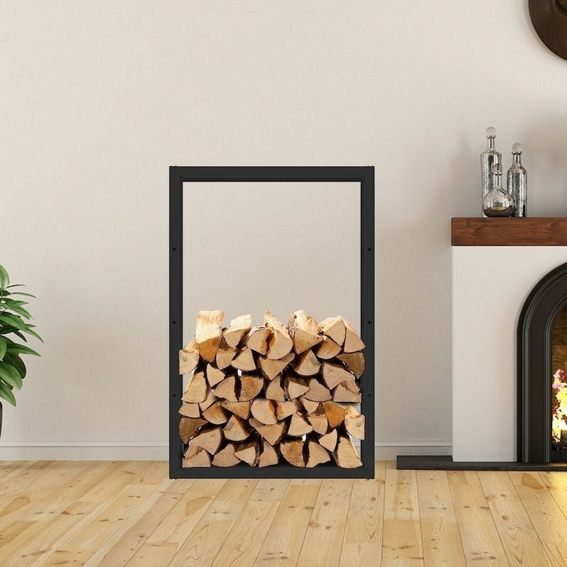 Range Bûches intérieur 70 x 45 . Idéal rangement bois de chauffage - Noir