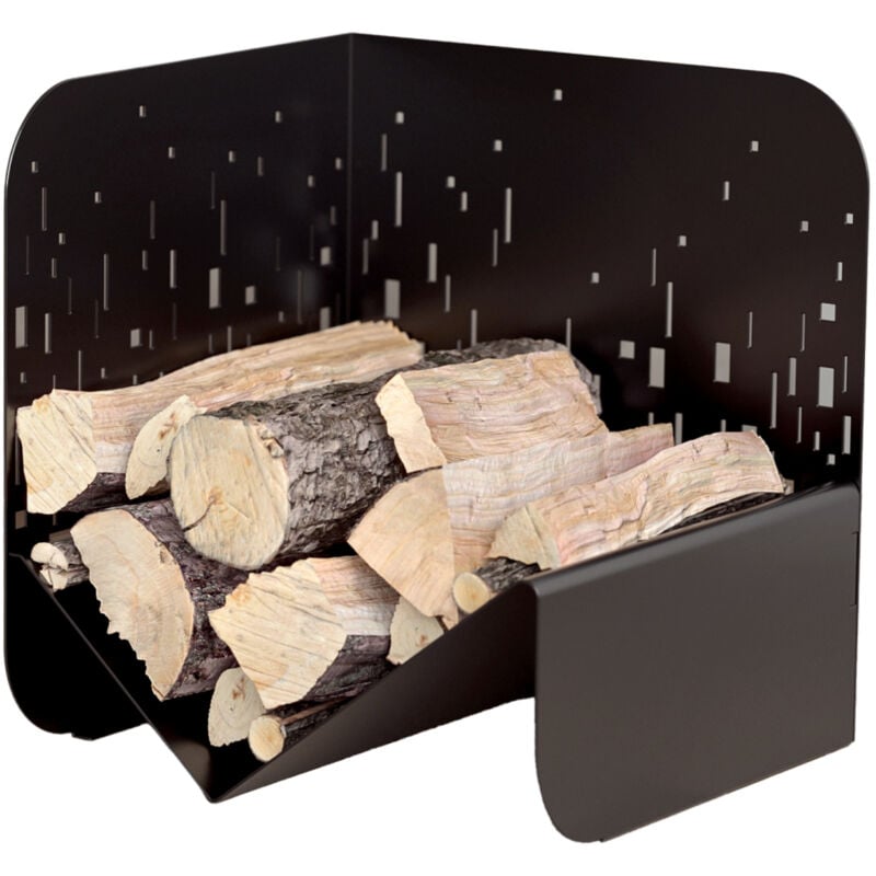 Thirard - Range bûches noir pour intérieur et extérieur Bristol, acier, 433x500mm