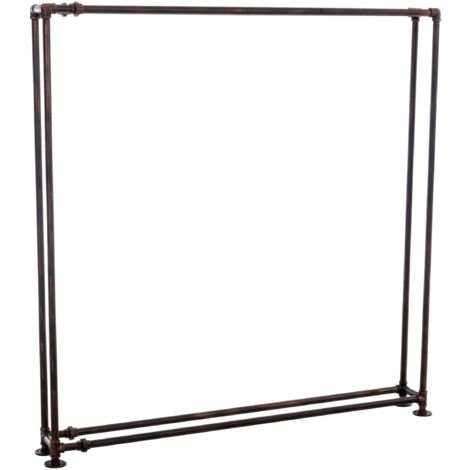 Range-bûches porte-bois de cheminée style industriel 178x178 cm en métal bronze 100003580