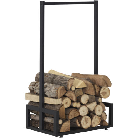 Range-bûches Thisted 50 x 35 x 95 cm noir [en.casa]