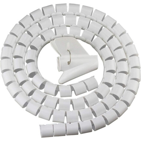 Range-câble Blanc Spirale 20mm x 1.5m - Organisez et Protégez vos Câbles